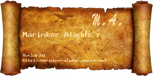 Marinkor Aladár névjegykártya